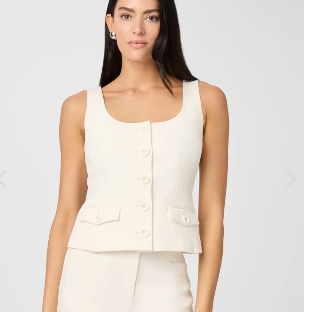 Toccin Essential Georgia Tailored Vest Top White Size US 6